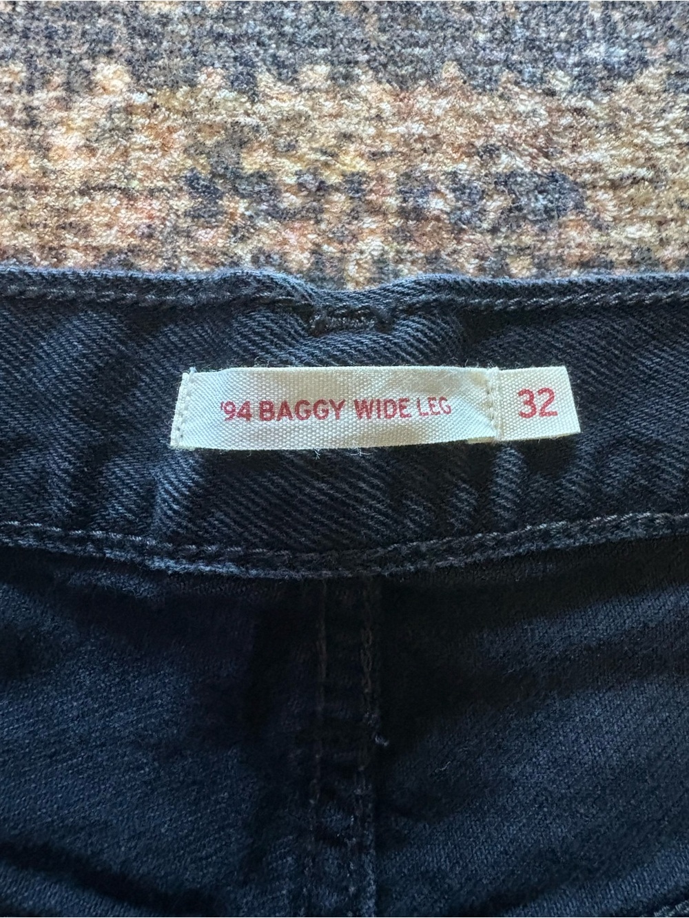 Levi’s NWT Women’s ‘94 Baggy Wide Leg Black Jeans Size 32x31 - Picture 6 of 8